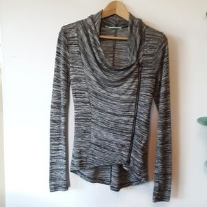 Maurices Grey Marled Moto Zip Sweater Jacket XS